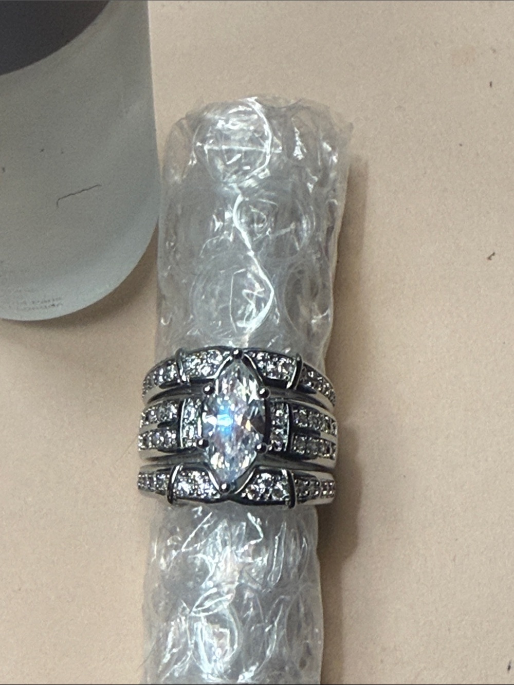 GRA CERTIFIED MOISSANITE DIAMOND Marquise 4CT Bridal Ring baked in Silver - Picture 13 of 16